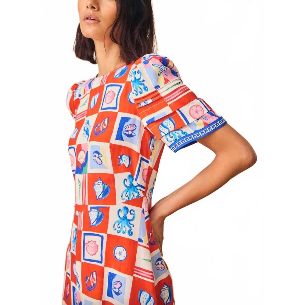 NEW HUNTER BELL casey dress in sea tiles - Picture 3 of 5